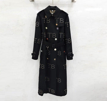 Burberry TV Limited Edition TB Studded Leather Embroidered Trench Coat 145558632 [P]