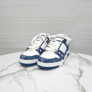 LOUIS VUITTON Denim Trainer Sneakers 1AC2AM 159253846 [P]