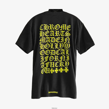 CHROME HEARTS Hochwertiges T-Shirt mit Buchstabenaufdruck in fluoreszierendem Schwarz 159258137 [P]