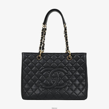 CHANEL Grand Shopping Tote Tasche Schwarz mit Goldbeschlägen 6164OU4M 159266447 [P]