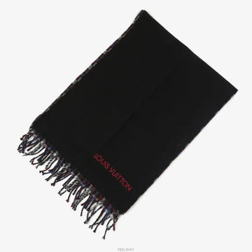 LOUIS VUITTON Monogramm Muster Schwarzer Schal 9328399637 157670012 [P]