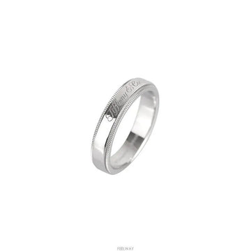 Tiffany & Co Milgrain Note Platinum Ring Size 14 4MM 7682105932 141878690 [P]