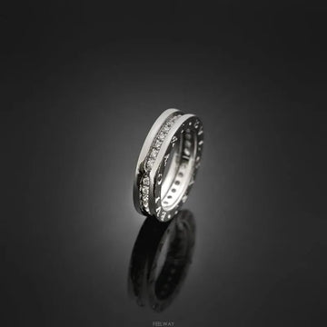 BULGARI 18K B.zero1 Ring 18K Weißgold Volldiamant 49 4,7MM 7247859130 76033626 [P]