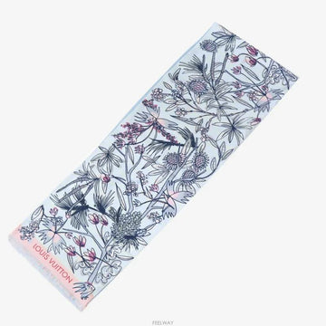 Louis Vuitton Flower Drawing Pastel Blue Scarf 9328059511 157665787 [P]