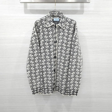 PRADA Schwarzer und weißer Multi-Pattern Strickcardigan P25I32 157843605 [P]