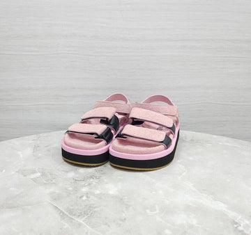 CHANEL Velcro-Suede-Strap-Sandalen rosa G38062 156565472 [P]