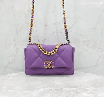 CHANEL Purple 19 Medium Chain Flap Bag New Internal Chip AS1160 155942221 [P]