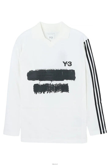 Yohji Yamamoto Graphic Logo Long Sleeve T-Shirt White JM3233 127324224 [P]