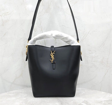 SAINT LAURENT LE 37 Leder Schwarz Bucket Bag 742828 149230046 [P]