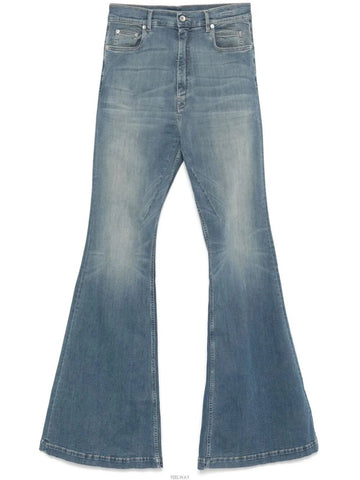 RICK OWENS Washed Indigo Denim Bolan Bootcut Jeans DU01E3365 SDWB 06 130290172 [P]