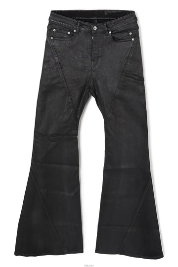 RICK OWENS Bias Bootcut Jeans tiefschwarz Stretch Denim DU01F4352 SDBK 09 154254443 [P]