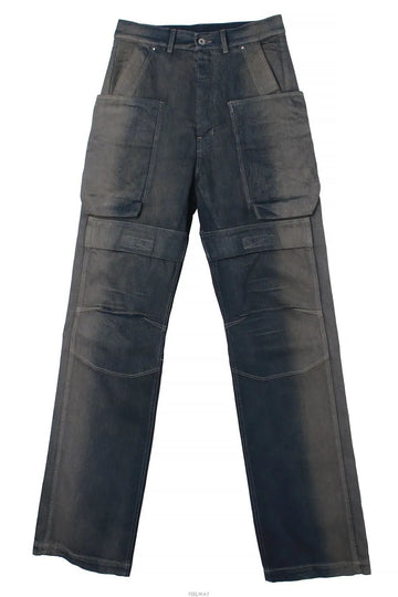 Rick Owens STEFAN CARGO Degraded Slub Denim Dark Dust RU02E1346 DKDEG 78D 147376030 [P]