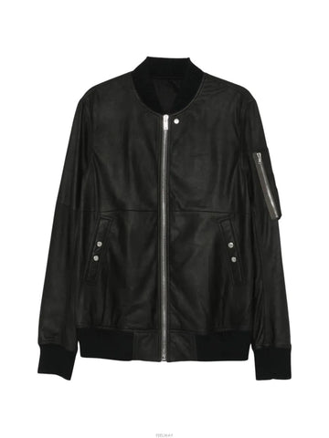 Rick Owens Classic Flight Jacket in Black Feather Nappa Leather 159297876 [P]