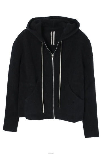RICK OWENS Alpaka Strickjacke Hoodie Schwarz RU02D6614 KWP 09 117746569 [P]