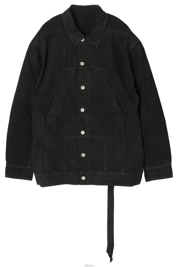 RICK OWENS JUMBO WORKER-Jacke in schwarzer Denim 73715818 [P]
