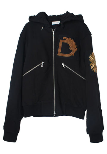 Dries Van Noten HARRINE Artisan Embroidered Zip-Up Hoodie 2510211631610900 129632611 [P]