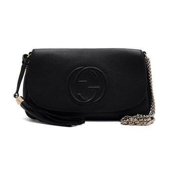 GUCCI ブラック ソーホー インターロッキング ゴールドチェーン ショルダーバッグ 兼 クロスバッグ aa66718 159299569 [P]