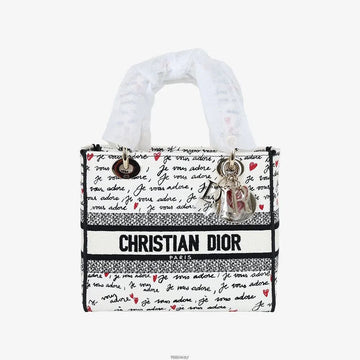 Dior Lady Delight Tote Bag Medium White Multi 834YL1JP 159301508 [P]