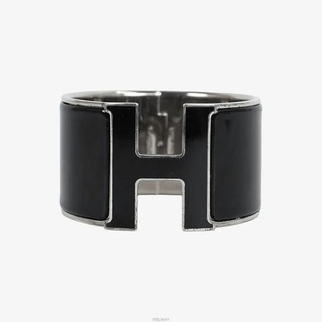 Hermes Click Clock Bracelet Black & Silver W15TV0GL 159301548 [P]