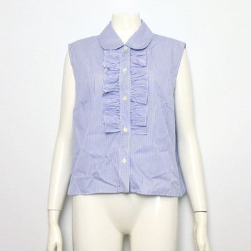 Miu Miu Blue Multi Stripe Women's Sleeveless Shirt MK1297 159302955 [P]