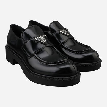 PRADA Damen Logo Brushleder Loafer Schwarz 1D246M ULS F0002 159324366 [P]
