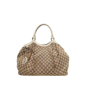 GUCCI ホワイト GGキャンバス スキ ショルダーバッグ 66734 159325890 [P]