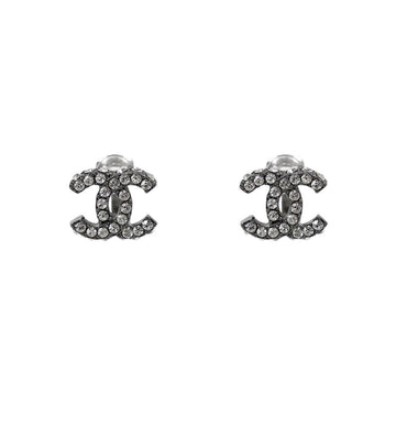 CHANEL Cubic CC Silver Earrings 61502 159344254 [P]