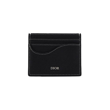 DIOR ブラックグレインレザーサドルカードホルダー aa66833 159363077 [P]