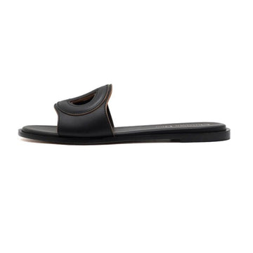 DIOR ブラックカーフスキンデクラブミュール女性スリッパ aa66875 159364054 [P]
