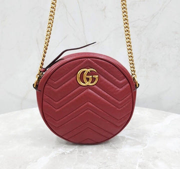 GUCCI マモン ラウンド レザー ショルダーバッグ 550154 139482929 [P]
