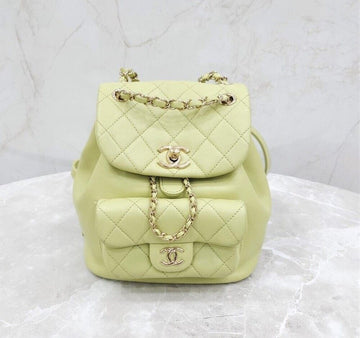 CHANEL Grün Duma Einsteckfach Rucksack Neueste Chip AS2908 138828812 [P]