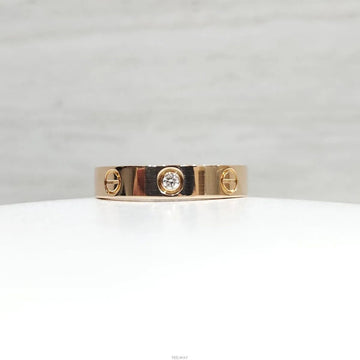 Cartier 18k Diamond 1P Love Band Ring Small 18K Pink Gold 53 B4050700 159374549 [P]