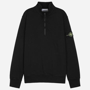 STONE ISLAND Wappen-Patch Halb-Zip Sweatshirt Schwarz 159427292 [P]