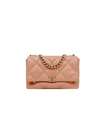 CHANEL マキシ ピンク レザー 19 ショルダーバッグ 54169 159405149 [P]