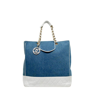 CHANEL デュアルトーンデニムチェーンショルダーバッグ 66264 159405152 [P]