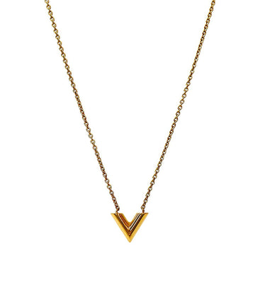LOUIS VUITTON V ゴールド ネックレス 66116 159406299 [P]