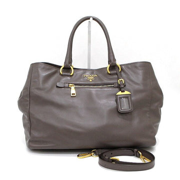 PRADA Graue Soft Calf Leder Tote & Schultertasche 2103 159419209 [P]