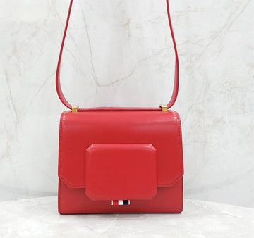 Thom Browne New Red Small Box Two-Way Leather Crossbody Bag FAP245A 145927541 [P]