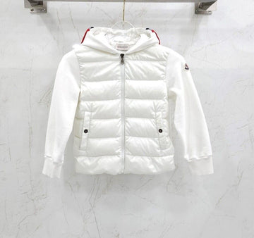Moncler MAGLIA Kids White Lightweight Padded Hooded Zip-Up 146352562 [P]