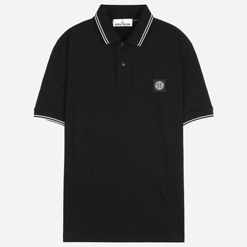 Stone Island Short Sleeve PK Shirt with Logo Patch Black 2200010 S0018 V0029 159427229 [P]