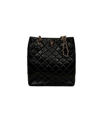 CHANEL Schwarze gesteppte Schultertasche mit CC-Kette 66472 159446922 [P]