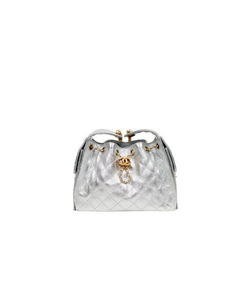 CHANEL Metallic silberne Goldverzierung 25 Tasche mit Innenchip 64134 159446987 [P]