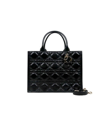DIOR Mittelgroße schwarze Leder-Bucket-Tasche 66104 159462112 [P]