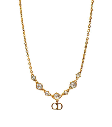 DIOR Cubic Claire D Rune Gold Necklace 61534 159469904 [P]