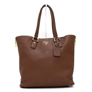 PRADA Braune Vitellodaino Seitenreißverschluss Schultertasche 4372 159481538 [P]