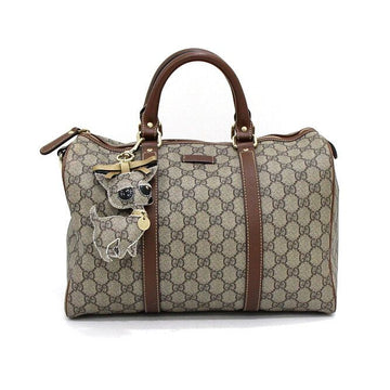 Gucci Brown GG Supreme Canvas Boston Chihuahua Bag Charm Tote Bag 193603 159481553 [P]