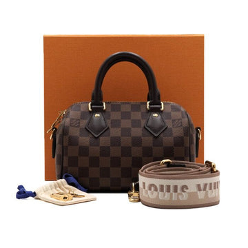 Louis Vuitton Speedy Bandoulière 20 Damier Ebene Canvas Tote Bag and Shoulder Bag Crossbody AA66963 159481649 [P]