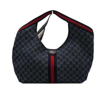 Gucci Blue GG Denim Canvas Giglio Large Tote Bag 853971 159481720 [P]
