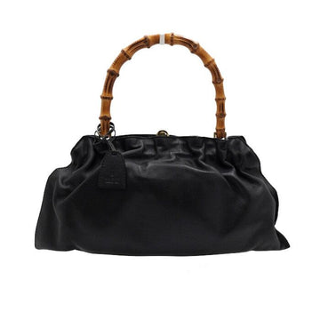 Gucci Black Leather Classic Bamboo Top Handle Tote Bag 95231 159483523 [P]