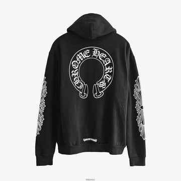 CHROME HEARTS ホースシュー フローラル プルオーバー フード XLサイズ ブラック JXL5PSC8 159485725 [P]